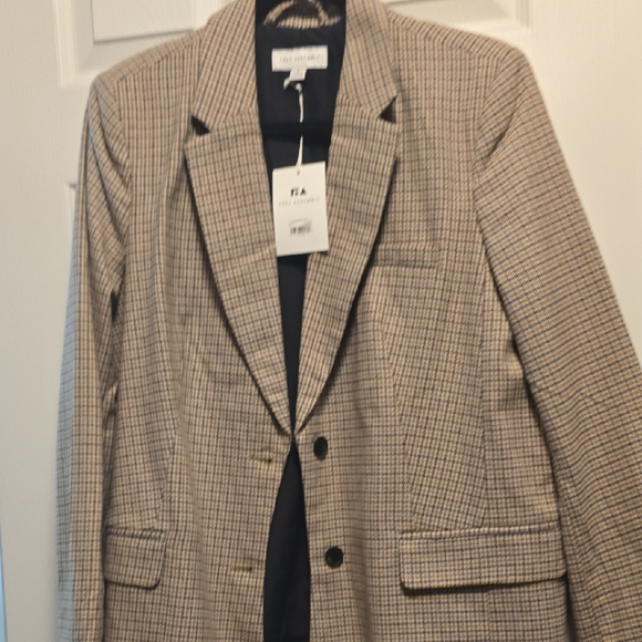 Free Assembly Jackets & Blazers - Free Assembly Women's Tan & Black Houndstooth Boyfriend Blazer